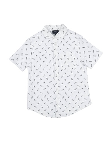 FAY Patterned shirt White 100% Cotton