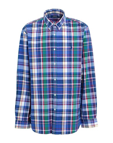 POLO RALPH LAUREN Kariertes Hemd Blau 91% Baumwolle, 9% Elastan