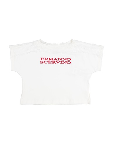 ERMANNO SCERVINO JUNIOR T-shirt Cream 94% Cotton, 6% Elastane