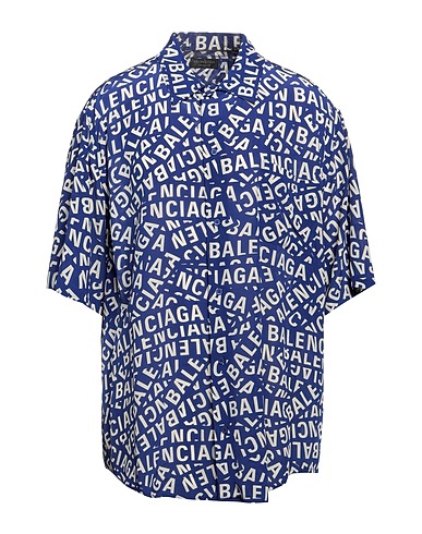 BALENCIAGA Patterned shirt Blue 100% Silk