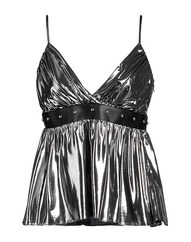 PATRIZIA PEPE Top Charcoal 94% Polyester, 6% Elastane, Polyurethane