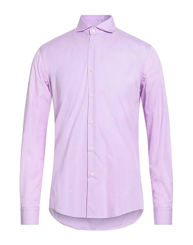 LIU •JO MAN Camicia tinta unita Lilla 100% Cotone
