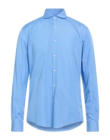 LIU •JO MAN Μονόχρωμο πουκάμισο BLU CHIARO 100% Βαμβάκι