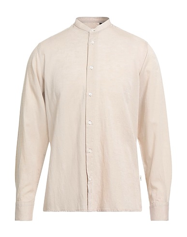 LIU •JO MAN Solid colour shirt Beige 57% Lyocell, 22% Linen, 21% Cotton