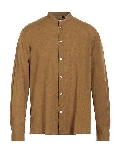 LIU •JO MAN Solid colour shirt Khaki 57% Lyocell, 22% Linen, 21% Cotton