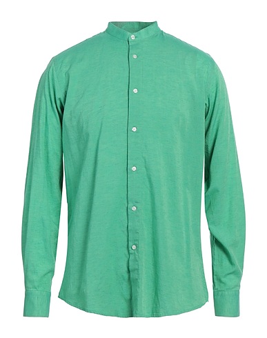 LIU •JO MAN Solid color shirt Green 57% Lyocell, 22% Linen, 21% Cotton