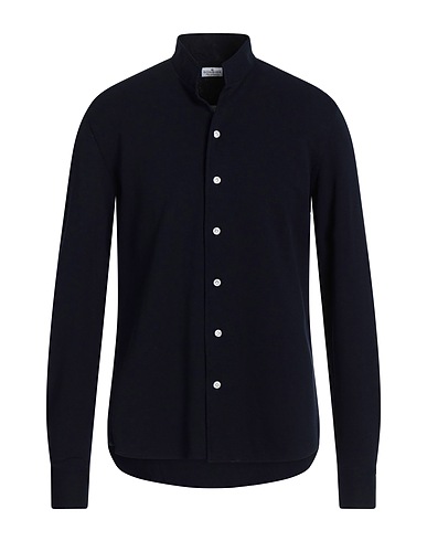 SONRISA Solid colour shirt Midnight blue 97% Cotton, 3% Elastane