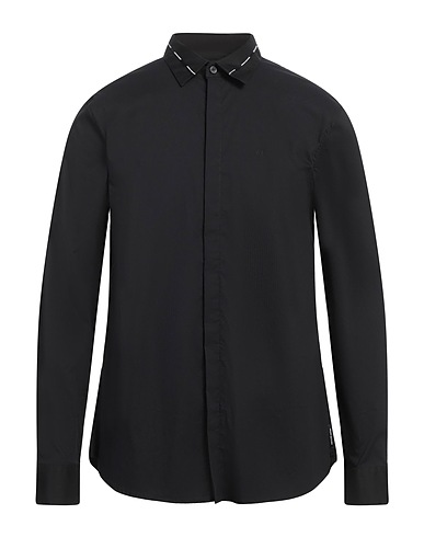 ARMANI EXCHANGE Shirts Black 73% Cotton, 23% Polyamide, 4% Elastane