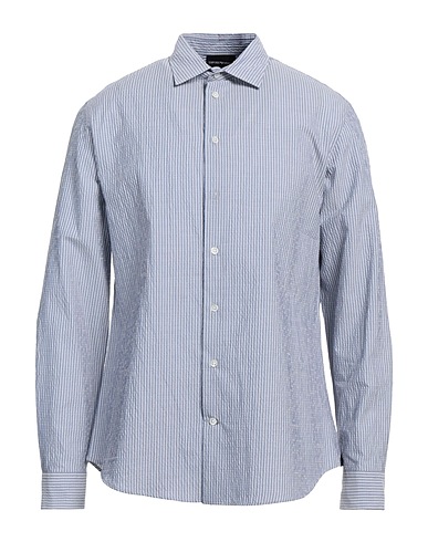 EMPORIO ARMANI Striped shirt Slate blue 100% Cotton