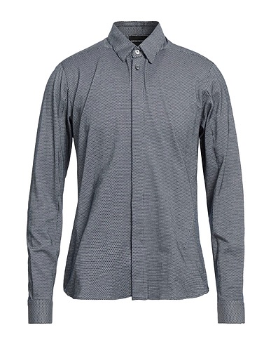 EMPORIO ARMANI Patterned shirt Midnight blue 100% Cotton