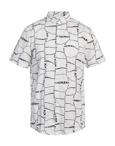ARMANI EXCHANGE Patterned shirt White 97% Cotton, 3% Elastane