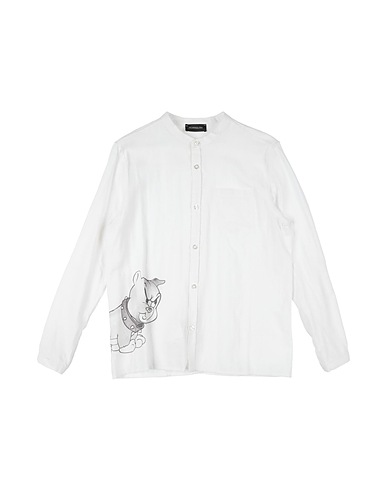 MONNALISA Camisa lisa Blanco 70% Algodón, 30% Lino