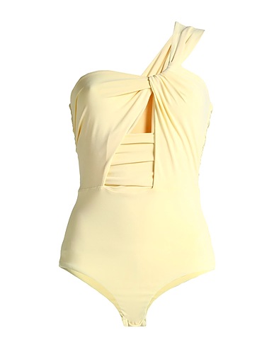 PATRIZIA PEPE TOPWEAR Pastel yellow 76% Acetate, 19% Polyamide, 5% Rayon