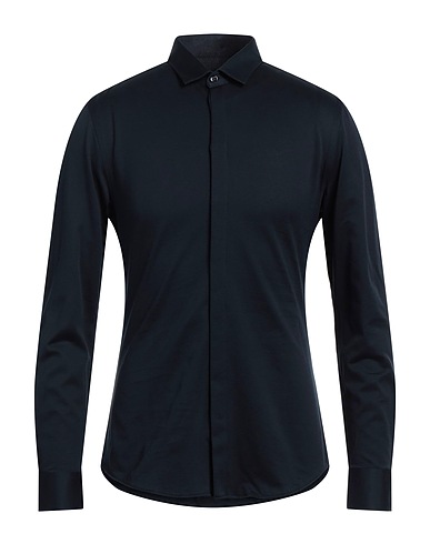 EMPORIO ARMANI Camicia tinta unita Blu notte 100% Cotone