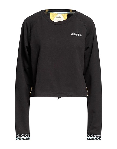 DIADORA Sweatshirt Black 60% Polyester, 35% Cotton, 5% Elastane