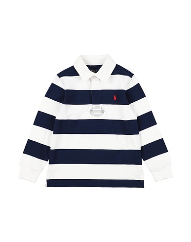 POLO RALPH LAUREN Polo shirt Striped Cotton Jersey Rugby Shirt
 Navy blue 100% Cotton