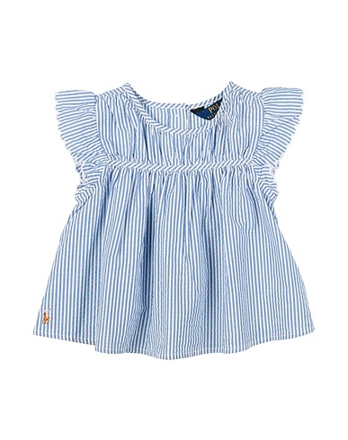 POLO RALPH LAUREN Top Striped Cotton Seersucker Top
 Blu chiaro 100% Cotone