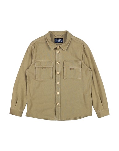 IL GUFO Solid colour shirt Military green 100% Cotton