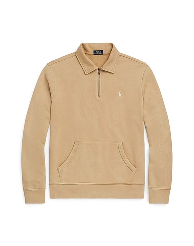 POLO RALPH LAUREN Sweat-shirt LOOPBACK FLEECE QUARTER-ZIP SWEATSHIRT
 Beige 100% Coton