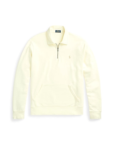 POLO RALPH LAUREN Sweatshirt LOOPBACK FLEECE QUARTER-ZIP SWEATSHIRT
 Cream 100% Cotton