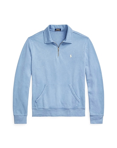 POLO RALPH LAUREN Sweatshirt LOOPBACK FLEECE QUARTER-ZIP SWEATSHIRT
 Light blue 100% Cotton