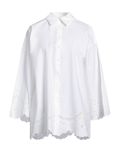 TWINSET Lace shirts & blouses White 100% Cotton, Polyester
