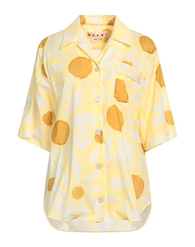MARNI Floral shirts & blouses Yellow 100% Cotton, Silk