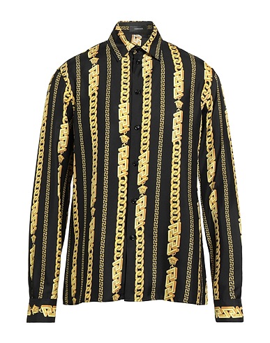 VERSACE Patterned shirt Black 100% Silk