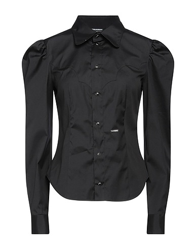 DSQUARED2 Hemden und Blusen einfarbig Schwarz 97% Baumwolle, 3% Elastan