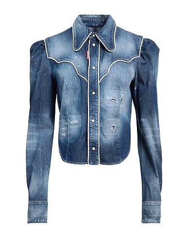 DSQUARED2 Denim shirt Blue 98% Cotton, 2% Elastane