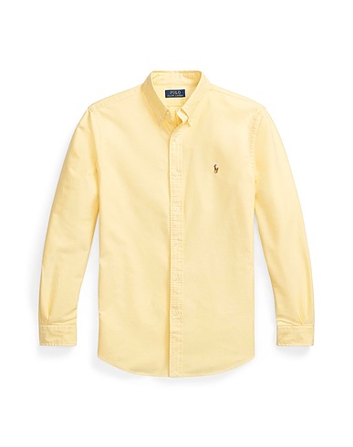 POLO RALPH LAUREN Einfarbiges Hemd CUSTOM FIT OXFORD SHIRT 
 Gelb 100% Baumwolle