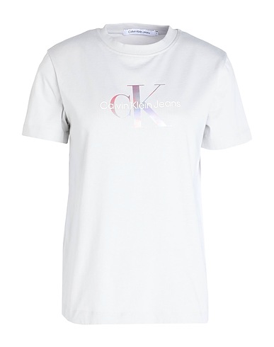 CALVIN KLEIN JEANS T-shirt Grigio chiaro 100% Cotone