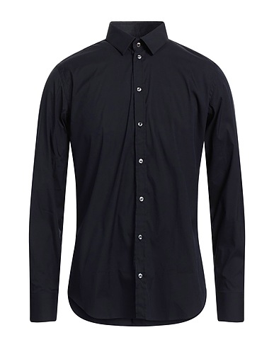 ALESSANDRO GHERARDI Solid color shirt Midnight blue 76% Cotton, 21% Polyamide, 3% Elastane
