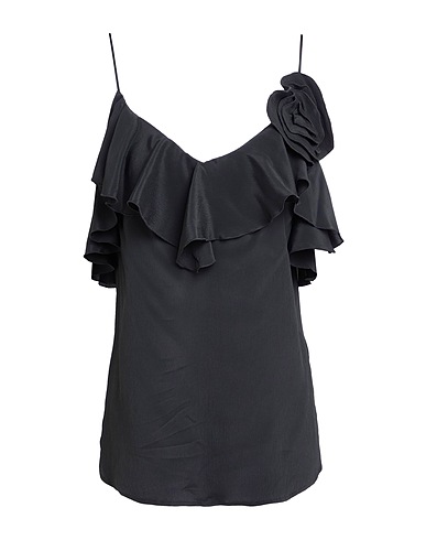 MANILA GRACE Top Noir 70% Acétate, 30% Soie