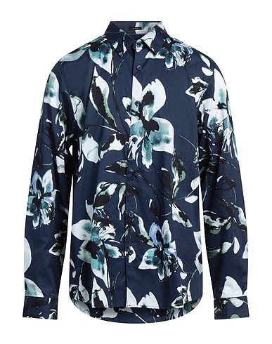 GUESS Patterned shirt Blue 100% Cotton