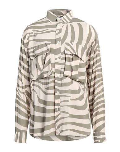 BALMAIN Patterned shirt Military green 100% Viscose