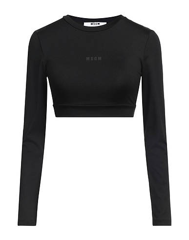 MSGM Crop top Black 91% Polyamide, 9% Elastane
