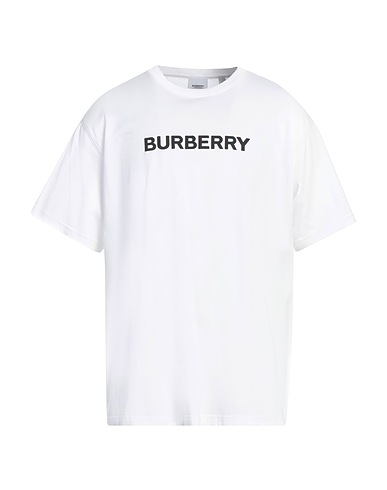 BURBERRY T-shirt Blanc 100% Coton, Élasthanne