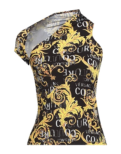 VERSACE JEANS COUTURE Top Black 96% Polyester, 4% Elastane