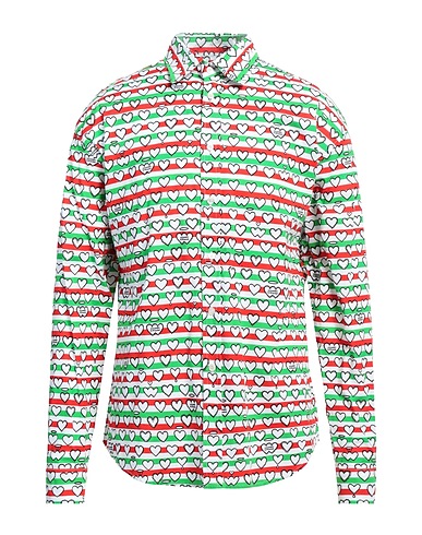 ALESSANDRO ENRIQUEZ Camicia a righe Bianco 98% Cotone, 2% Elastan