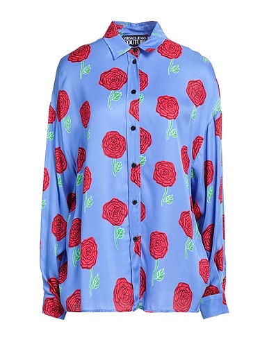VERSACE JEANS COUTURE Floral shirts & blouses Blue 100% Viscose