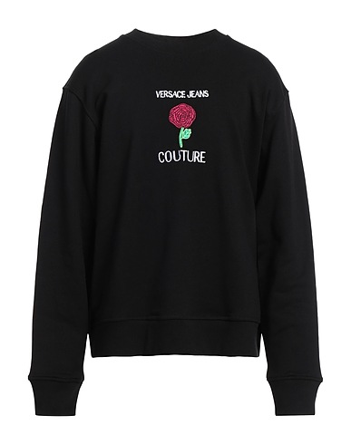 VERSACE JEANS COUTURE Sweatshirt Black 100% Cotton, Elastane