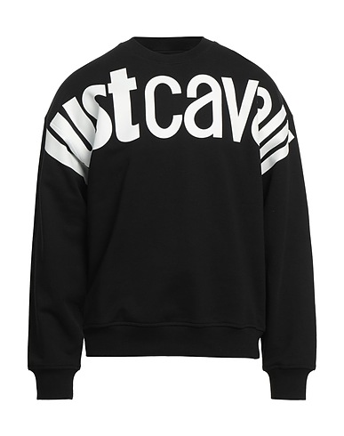 JUST CAVALLI Sweatshirt Black 100% Cotton, Elastane