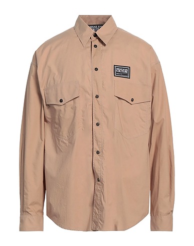 VERSACE JEANS COUTURE Solid color shirt Beige 100% Cotton