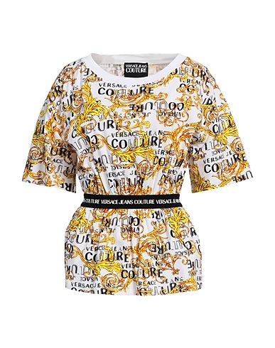 VERSACE JEANS COUTURE T-shirt BIANCO 95% Cotton, 5% Elastane