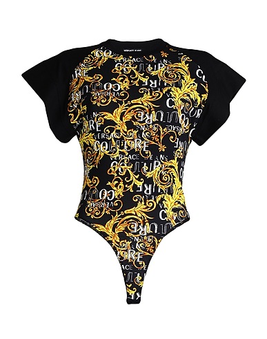 VERSACE JEANS COUTURE TOPWEAR Black 95% Cotton, 5% Elastane
