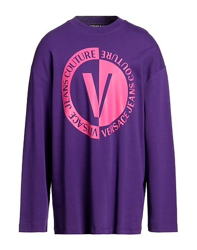 VERSACE JEANS COUTURE T-shirt Purple 100% Cotton