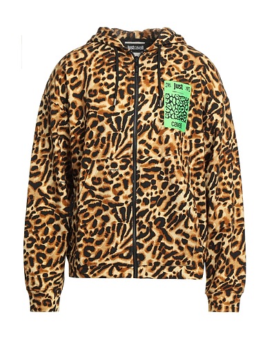 JUST CAVALLI Hooded track jacket  Camel 100% Cotton