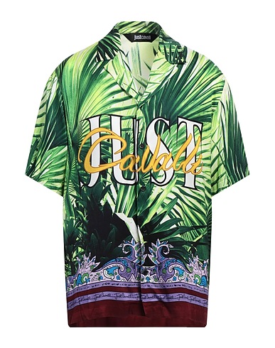 JUST CAVALLI Patterned shirt Green 100% Viscose