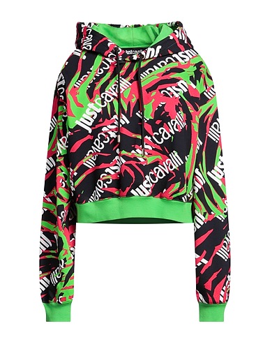 JUST CAVALLI Hooded track jacket  Fuchsia 100% Cotton, Elastane